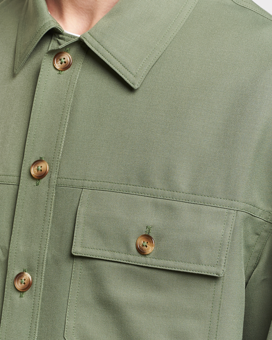 Heren | Overhemden | Drôle de Monsieur | Wool Overshirt Khaki