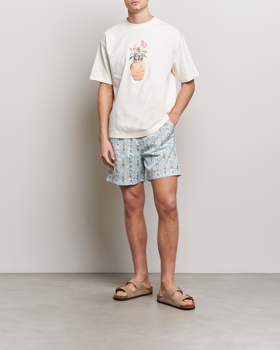 Heren | Zwembroek | Drôle de Monsieur | Ornaments Swim Shorts Light Blue