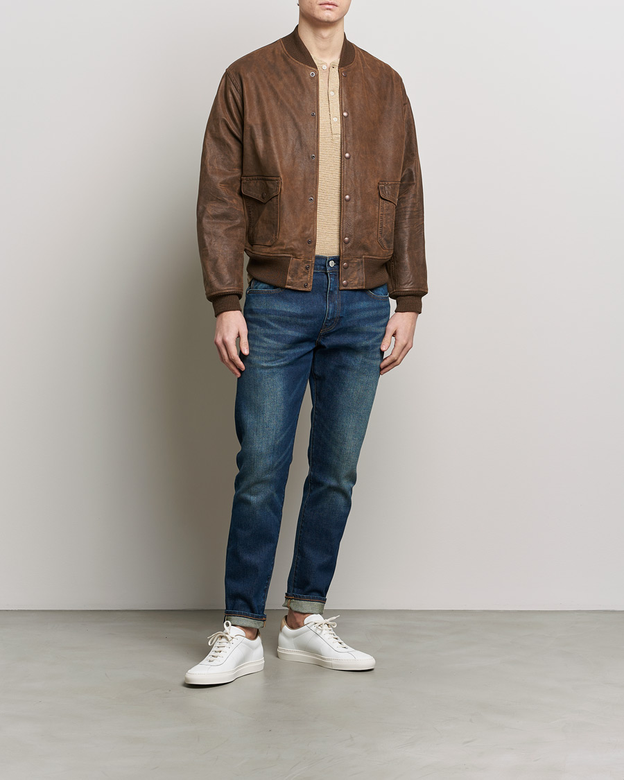 Heren | Jassen | RRL | Wright Leather Jacket Brown