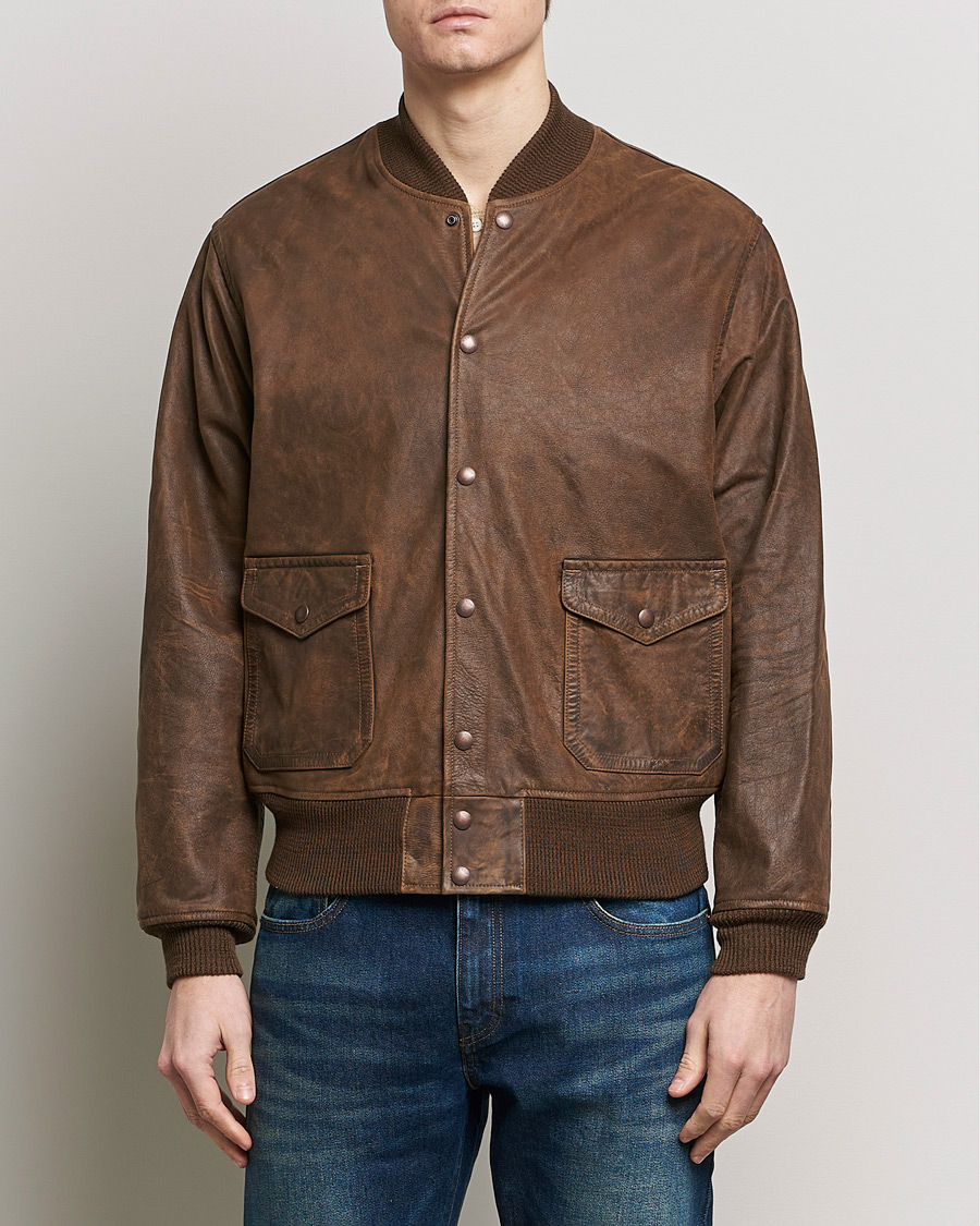 Heren |  | RRL | Wright Leather Jacket Brown