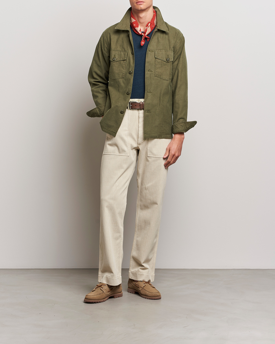 Heren | Broeken | RRL | Wilton Herringbone Surplus Pants Off White
