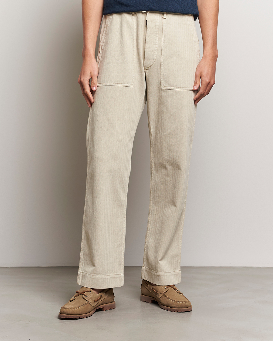 Herr | Kläder | RRL | Wilton Herringbone Surplus Pants Off White
