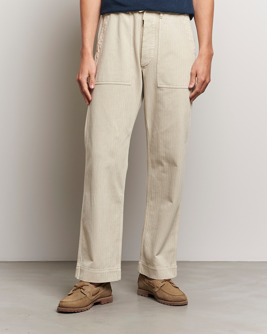 Heren | Broeken | RRL | Wilton Herringbone Surplus Pants Off White