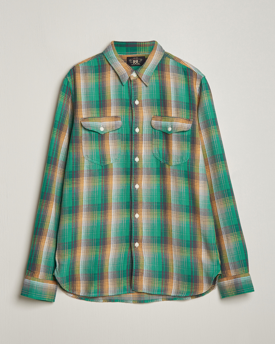 Heren | Overhemden | RRL | Preston Double Pocket Shirt Green/Yellow