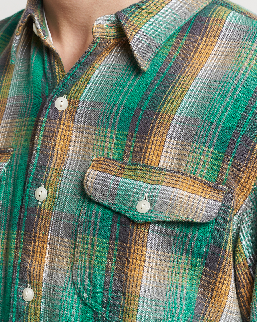 Heren | Overhemden | RRL | Preston Double Pocket Shirt Green/Yellow