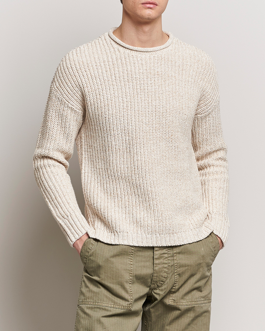 Heren | Truien | RRL | Cotton/Linen Crew Neck Pullover Raw White