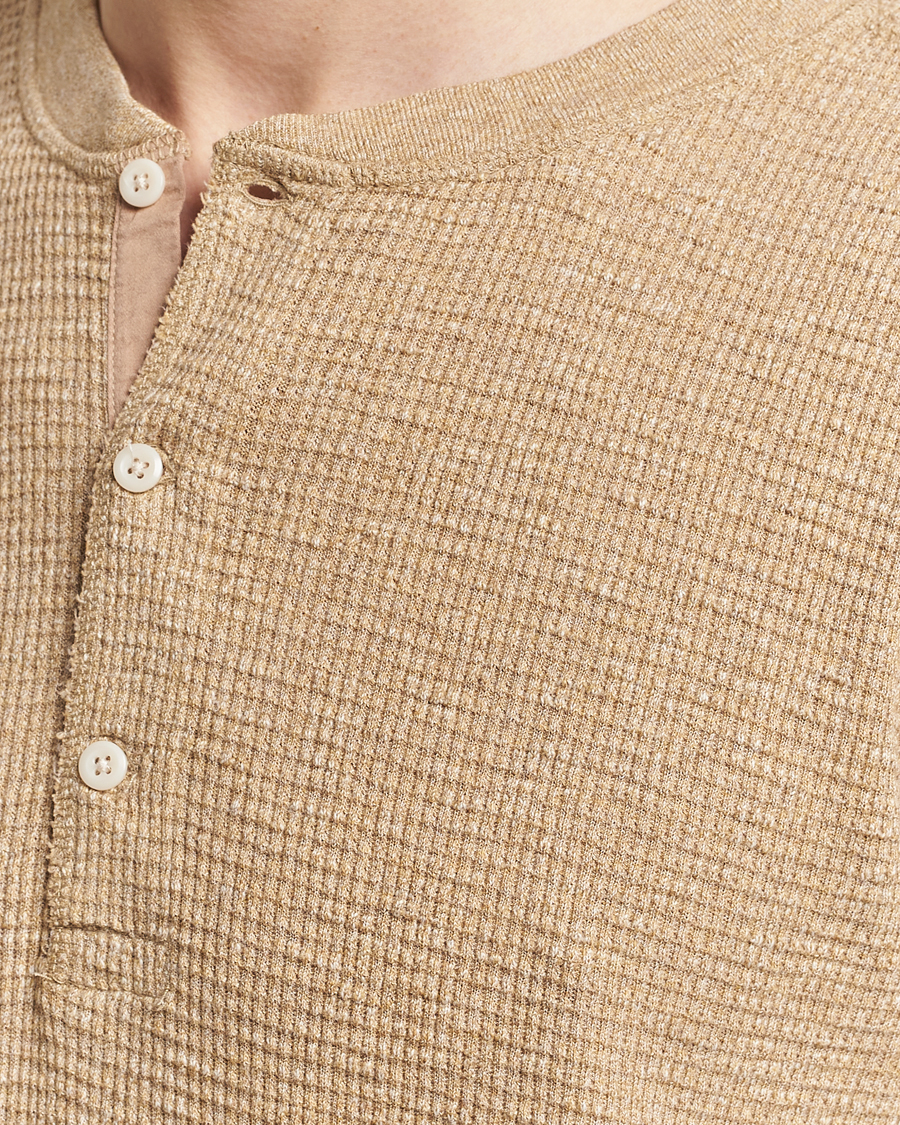 Heren | Truien | RRL | Long Sleeve Henley Tan Heather