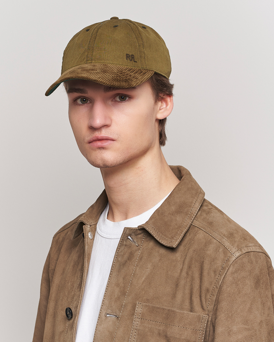 Heren | Accessoires | RRL | Cotton/Corduroy Ball Cap Explorer Olive