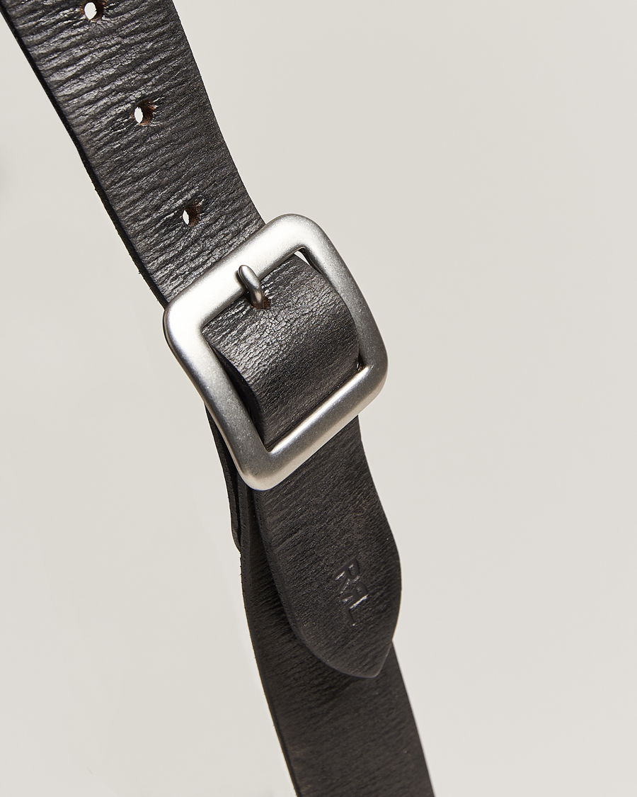 Heren | RRL Tumbled Leather Belt Vintage Black | RRL | Tumbled Leather Belt Vintage Black