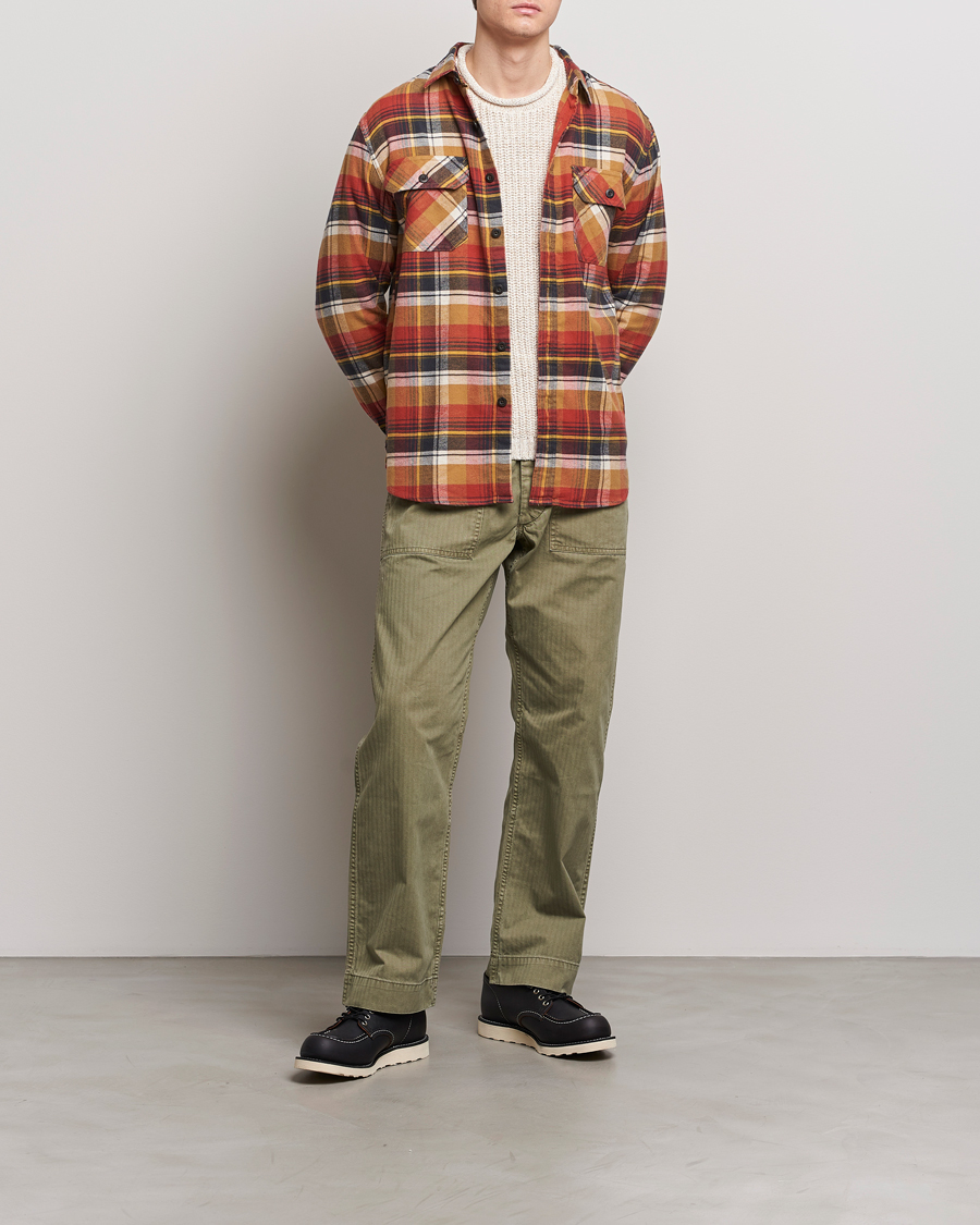 Heren | Overhemden | Pendleton | Burnside Flannel Shirt Tan/Red Plaid