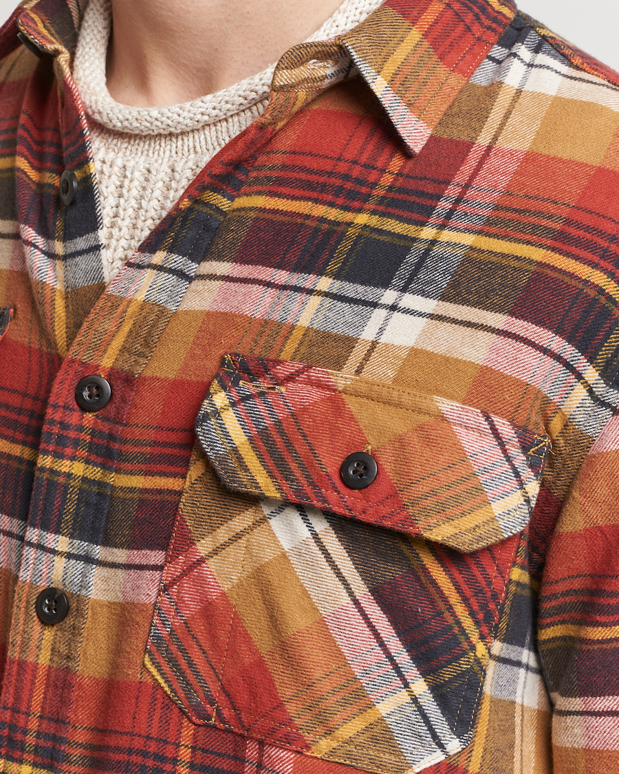 Heren | Overhemden | Pendleton | Burnside Flannel Shirt Tan/Red Plaid