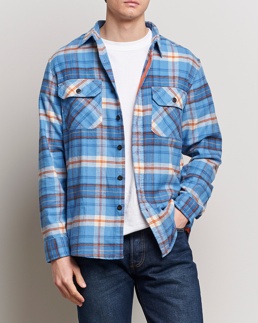 Heren |  | Pendleton | Burnside Flannel Shirt Blue/Red Plaid