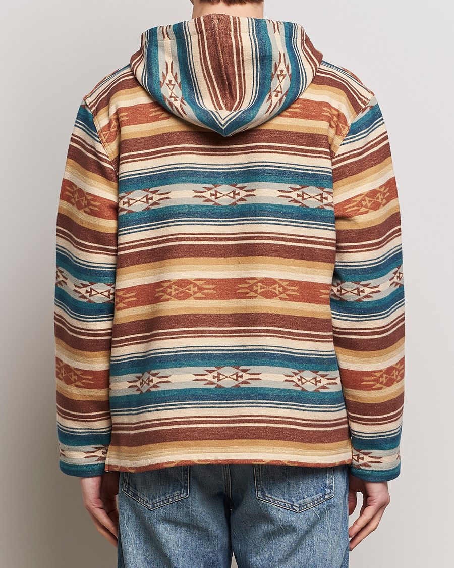 Heren | Truien | Pendleton | Driftwood Hoody Azure/Brown Stripe