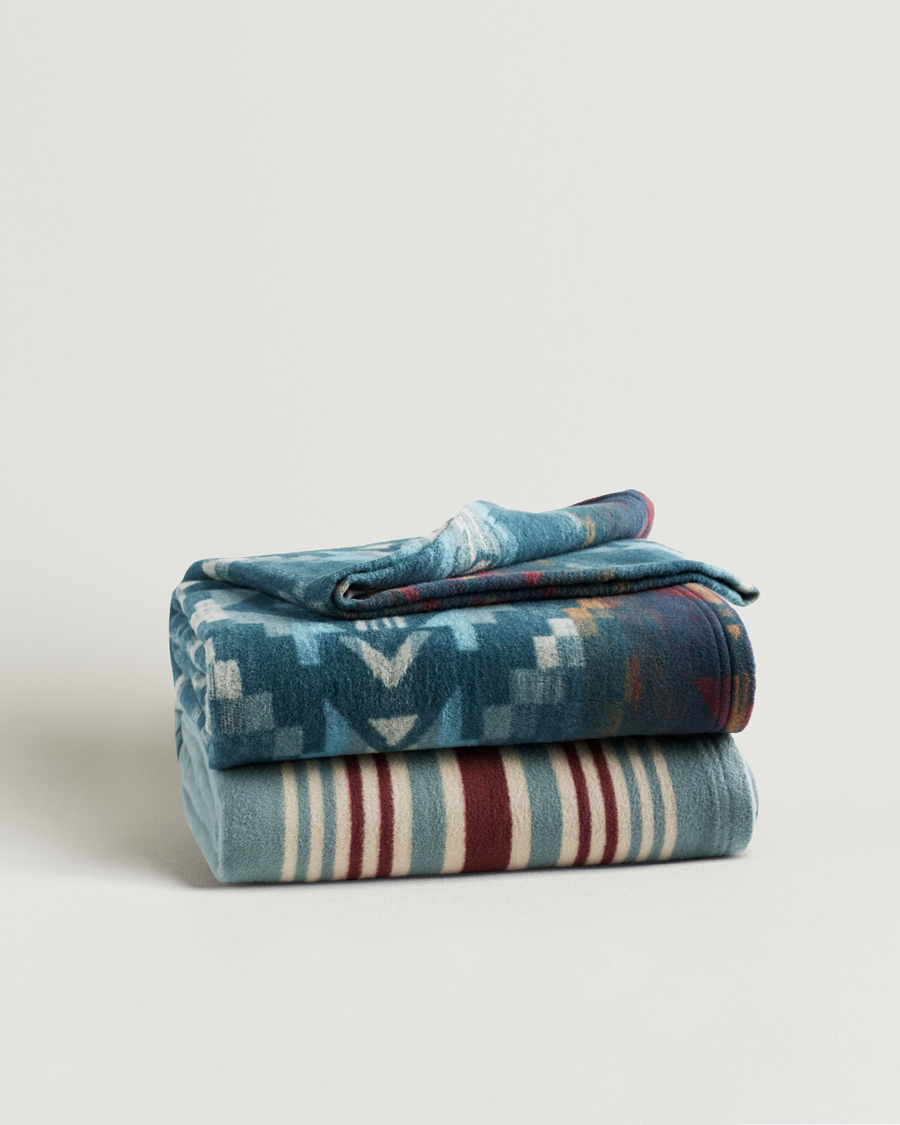 Heren | Pendleton Blanket Set 2-Pack Carico/Marine Stripe | Pendleton | Blanket Set 2-Pack Carico/Marine Stripe