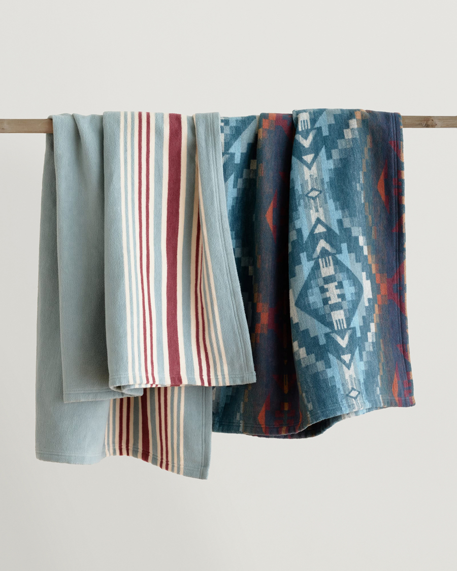 Heren | Pendleton Blanket Set 2-Pack Carico/Marine Stripe | Pendleton | Blanket Set 2-Pack Carico/Marine Stripe
