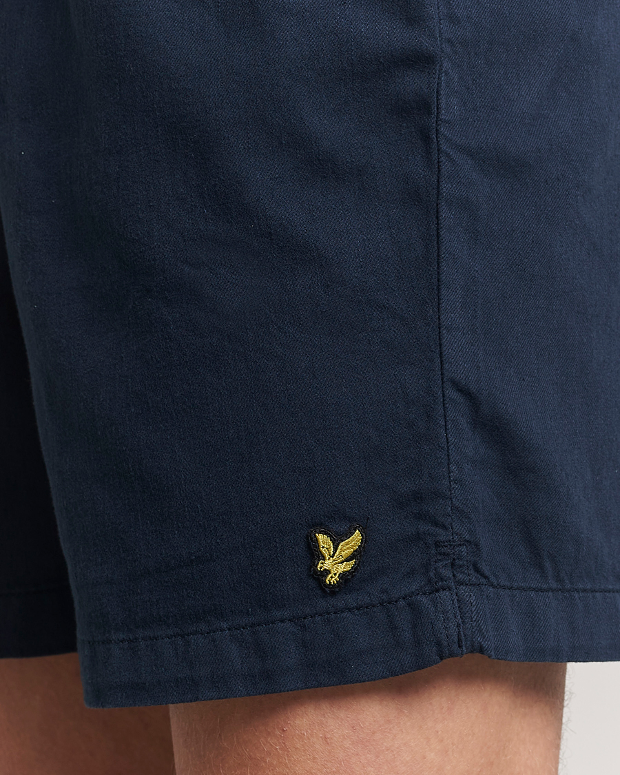 Heren | Korte broek | Lyle & Scott | Linen Drawstring Shorts Dark Navy