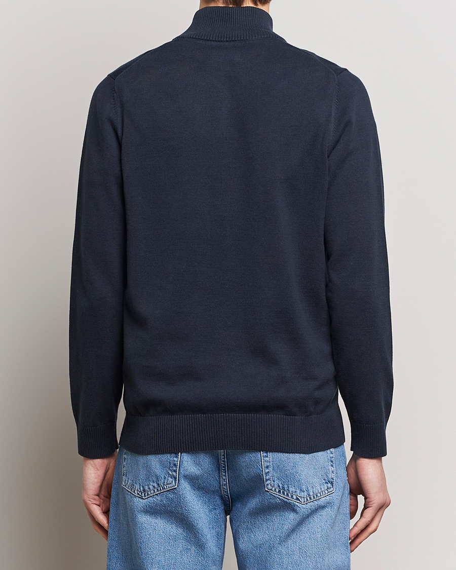 Heren | Truien | Lyle & Scott | Cotton Knitted Half Zip Dark Navy