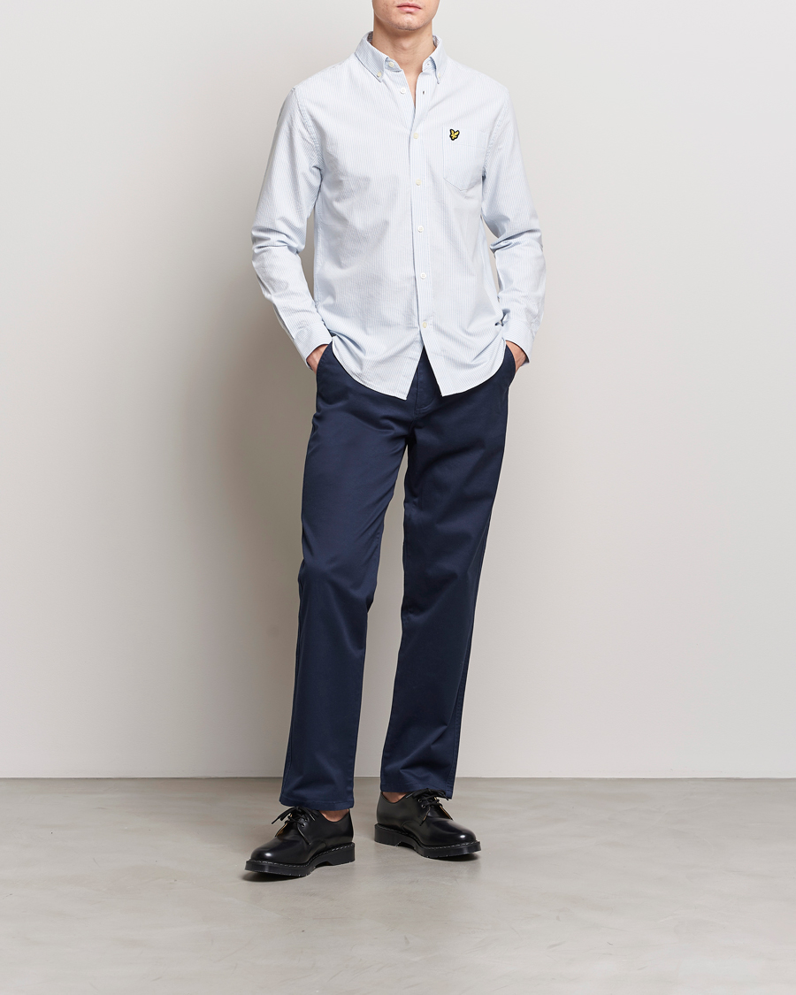 Heren | Overhemden | Lyle & Scott | Lightweight Oxford Striped Shirt Blue/White