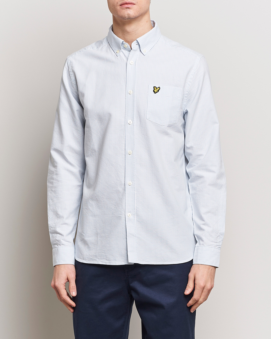 Heren | Oxford overhemden | Lyle & Scott | Lightweight Oxford Striped Shirt Blue/White