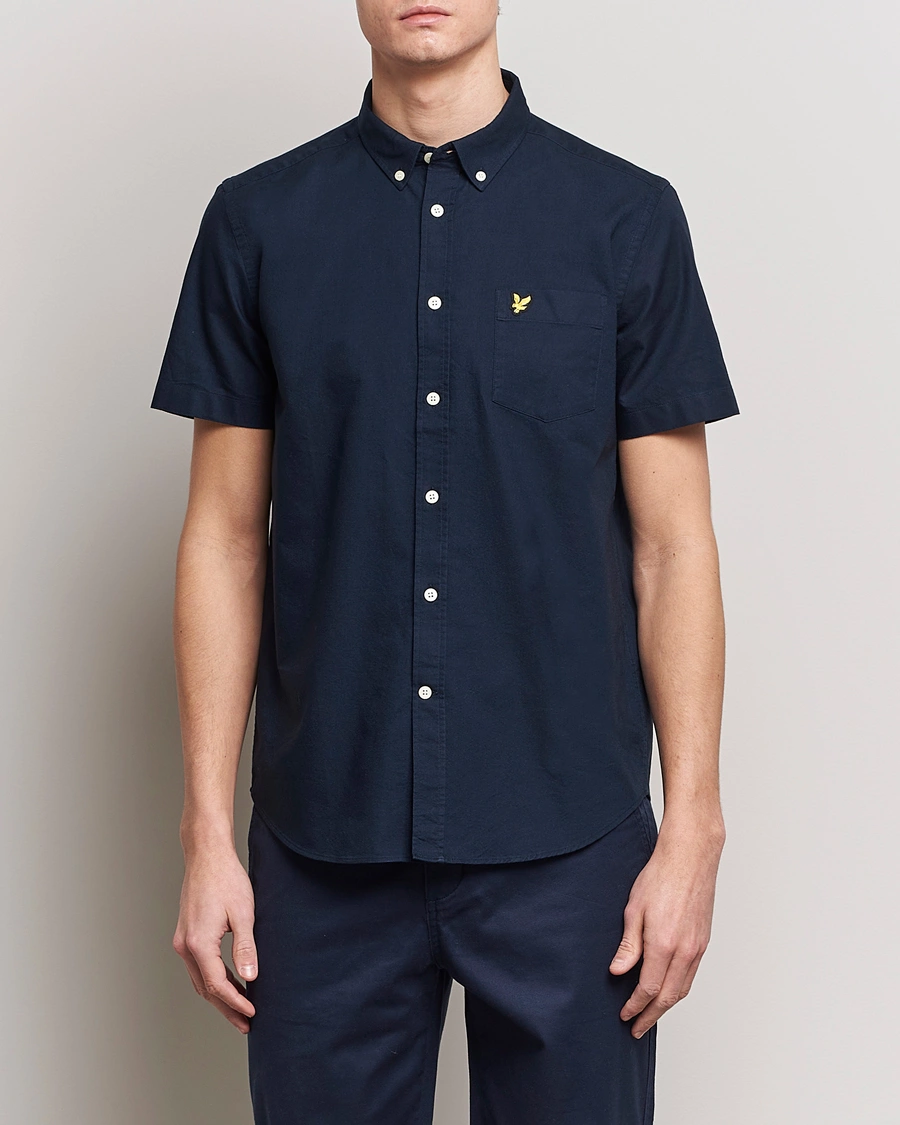 Heren | Overhemden | Lyle & Scott | Lightweight Oxford Short Sleeve Shirt Dark Navy