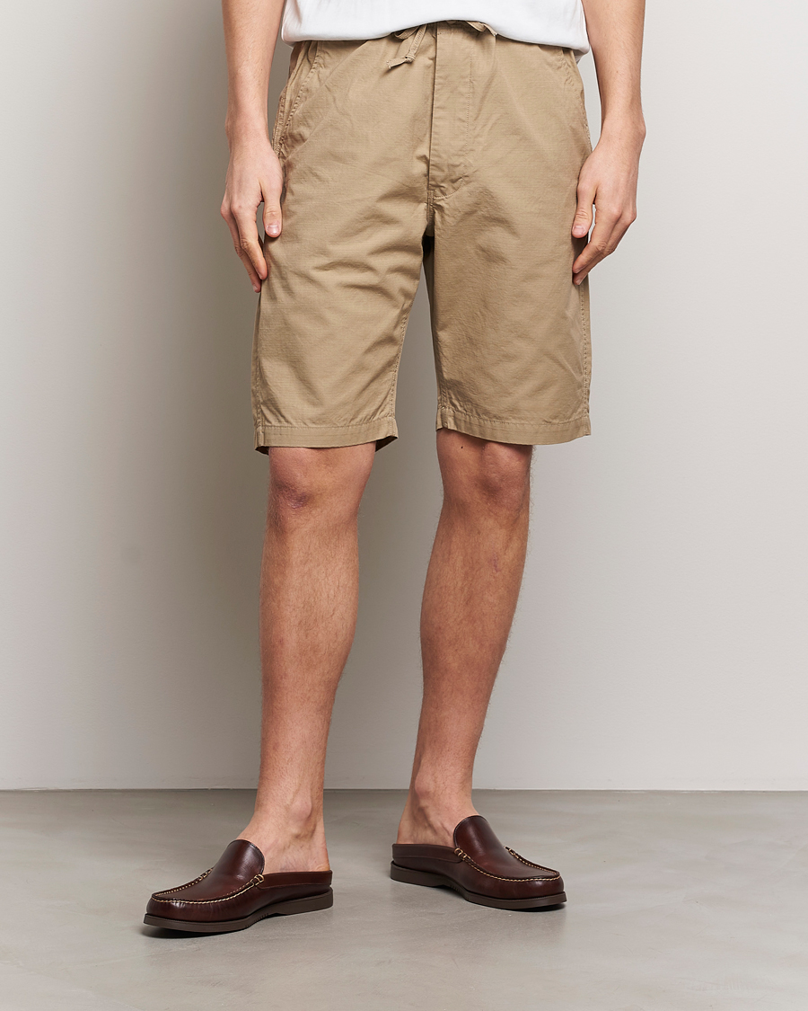 Heren | Trekkoord shorts | orSlow | New Yorker Shorts Beige