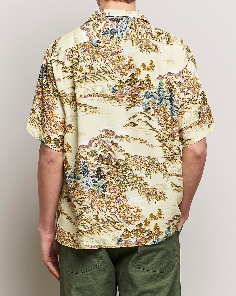 Heren | Overhemden | orSlow | Printed Rayon Camp Shirt Yellow