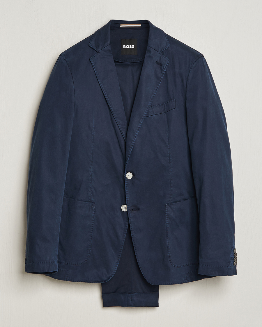 Heren | Pakken | BOSS BLACK | Hanry Cotton Suit Dark Blue