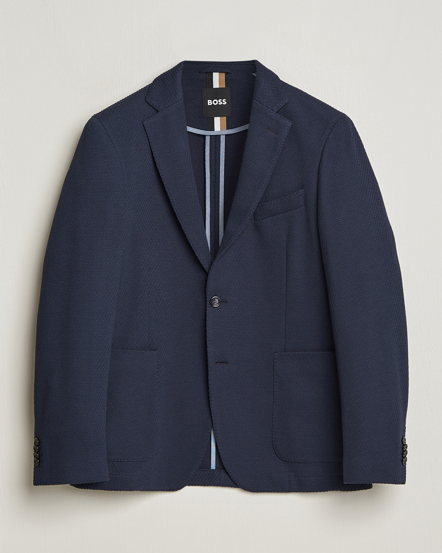 Heren | Blazers | BOSS BLACK | Hanry Structured Jersey Blazer Dark Blue
