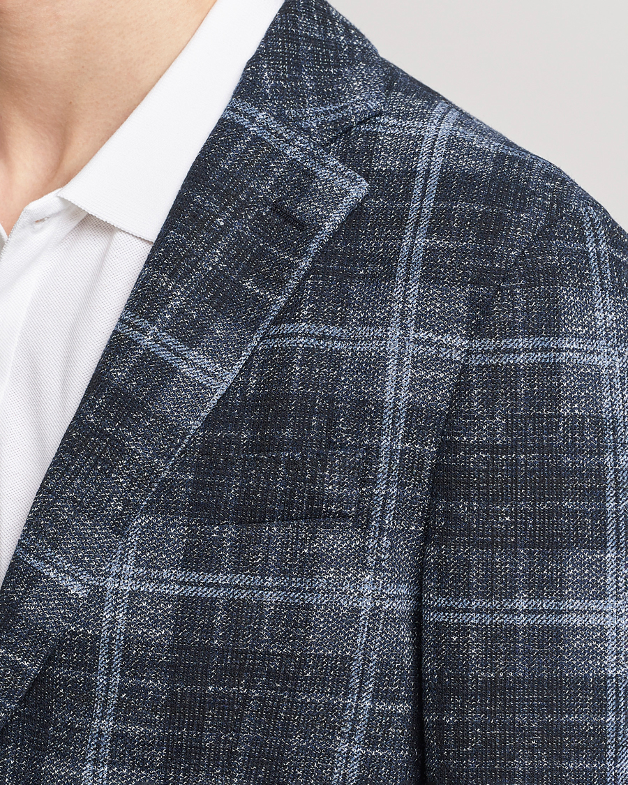 Heren | Blazers | BOSS BLACK | Hanry Checked Jersey Blazer Dark Blue
