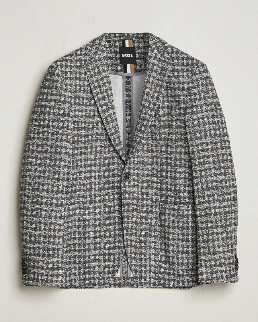 Heren | Blazers | BOSS BLACK | Hanry Checked Jersey Blazer Silver