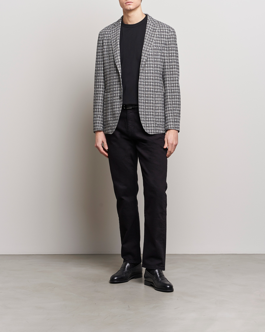 Heren | Blazers | BOSS BLACK | Hanry Checked Jersey Blazer Silver