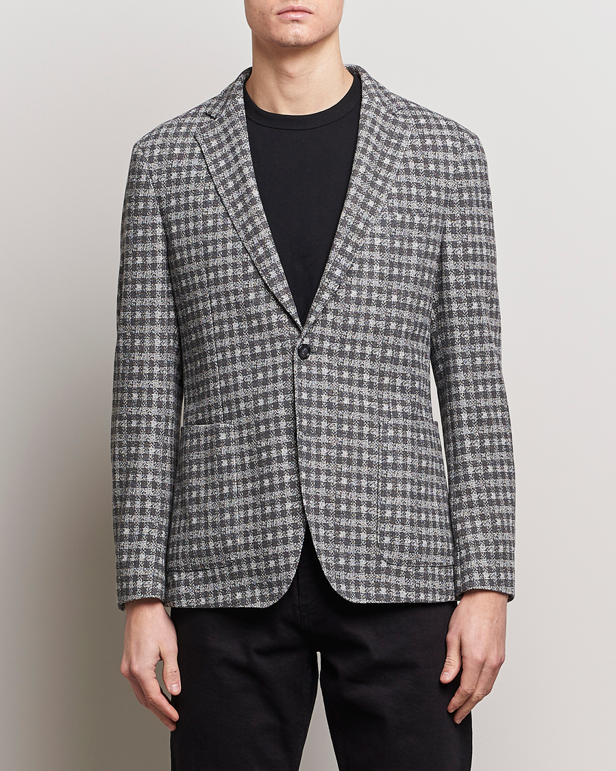 Heren | Blazers | BOSS BLACK | Hanry Checked Jersey Blazer Silver