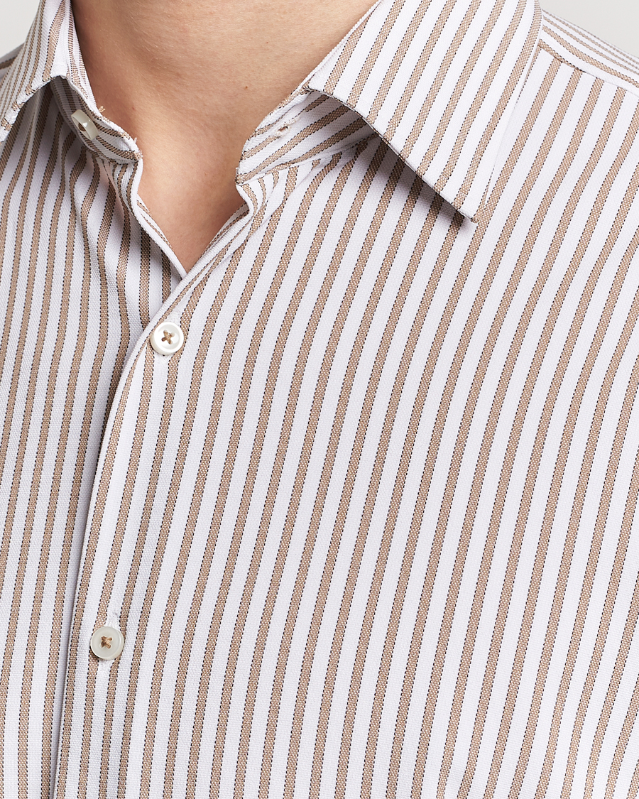 Heren | Overhemden | BOSS BLACK | Hank 4-Way Stretch Striped Shirt Medium Beige