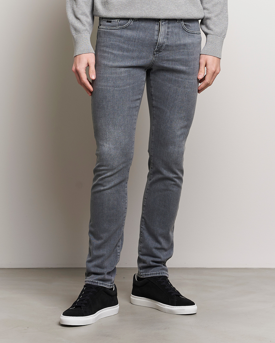 Heren | Grijze jeans | BOSS BLACK | Delaware Jeans Dark Grey