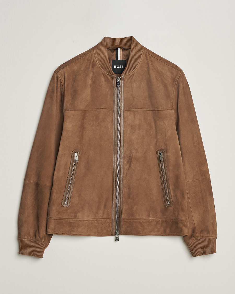 Heren | Jassen | BOSS BLACK | Malbano Leather Jacket Open Brown