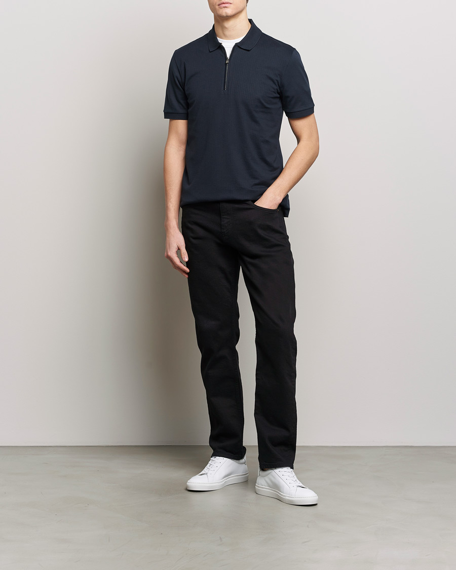 Heren | Polo's | BOSS BLACK | Polston Half-Zip Piké Dark Blue