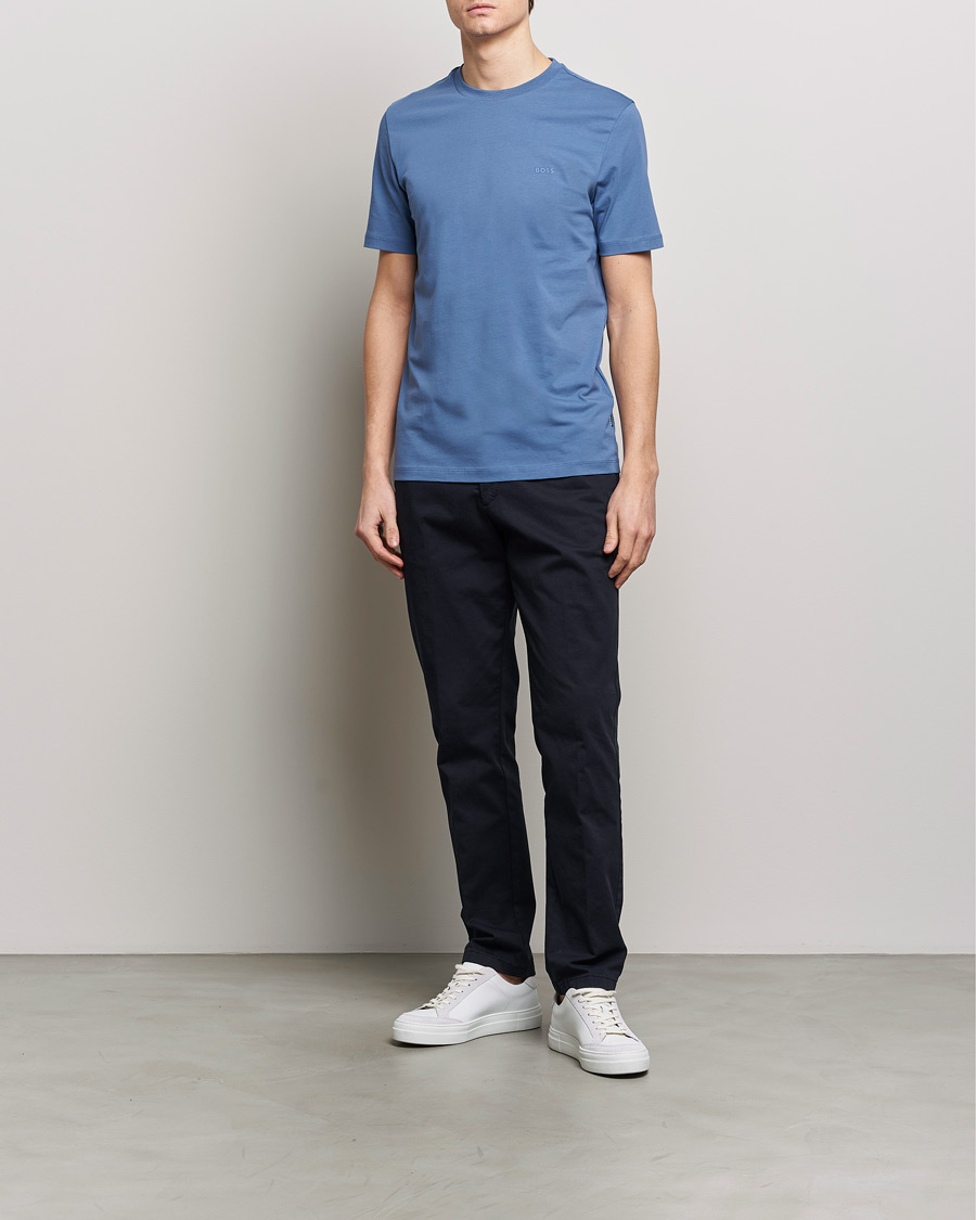Heren | T-shirts | BOSS BLACK | Thompson Crew Neck T-Shirt Open Blue