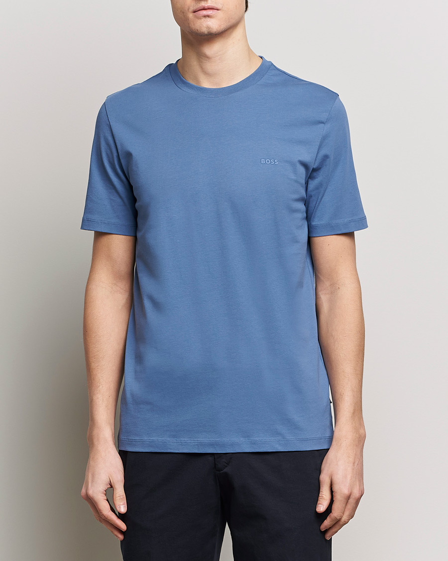 Heren |  | BOSS BLACK | Thompson Crew Neck T-Shirt Open Blue