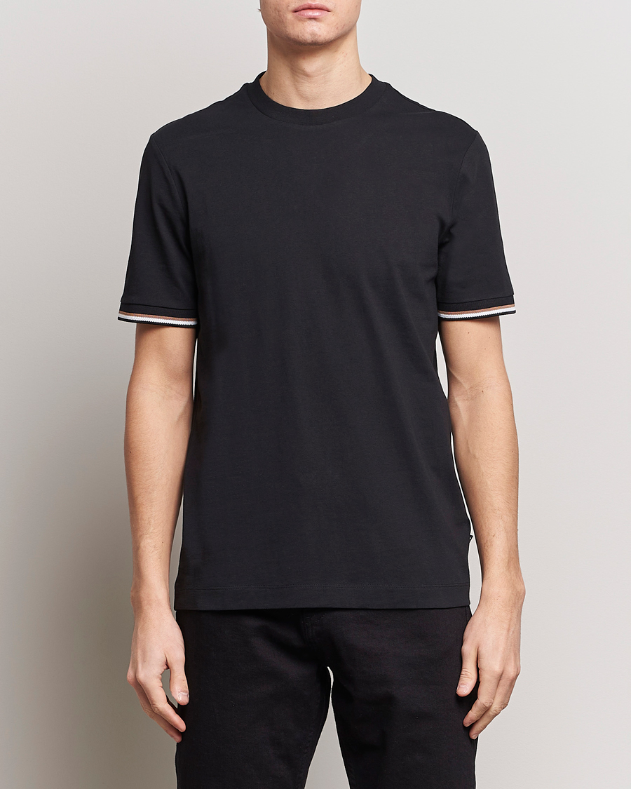 Heren | BOSS BLACK | BOSS BLACK | Thompson Tipped Crew Neck T-Shirt Black