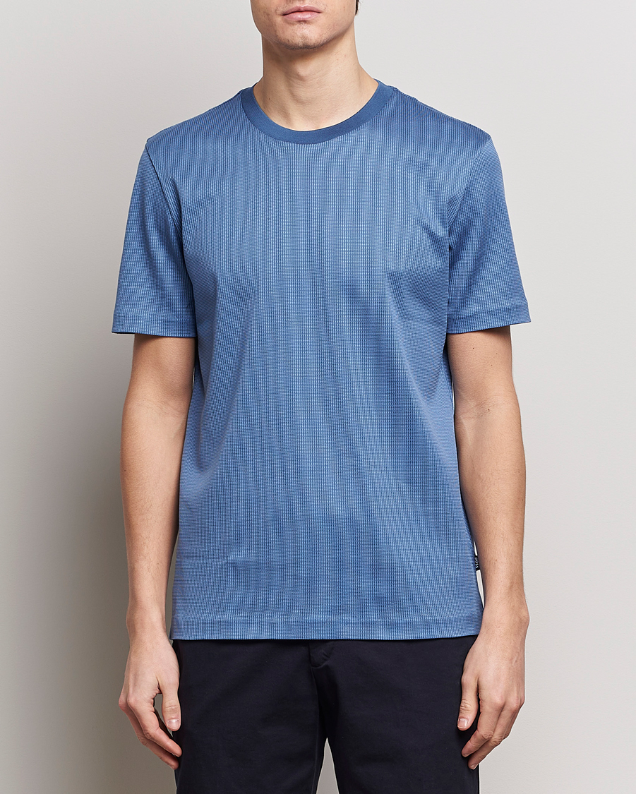 Heren |  | BOSS BLACK | Tiburt Crew Neck T-Shirt Open Blue