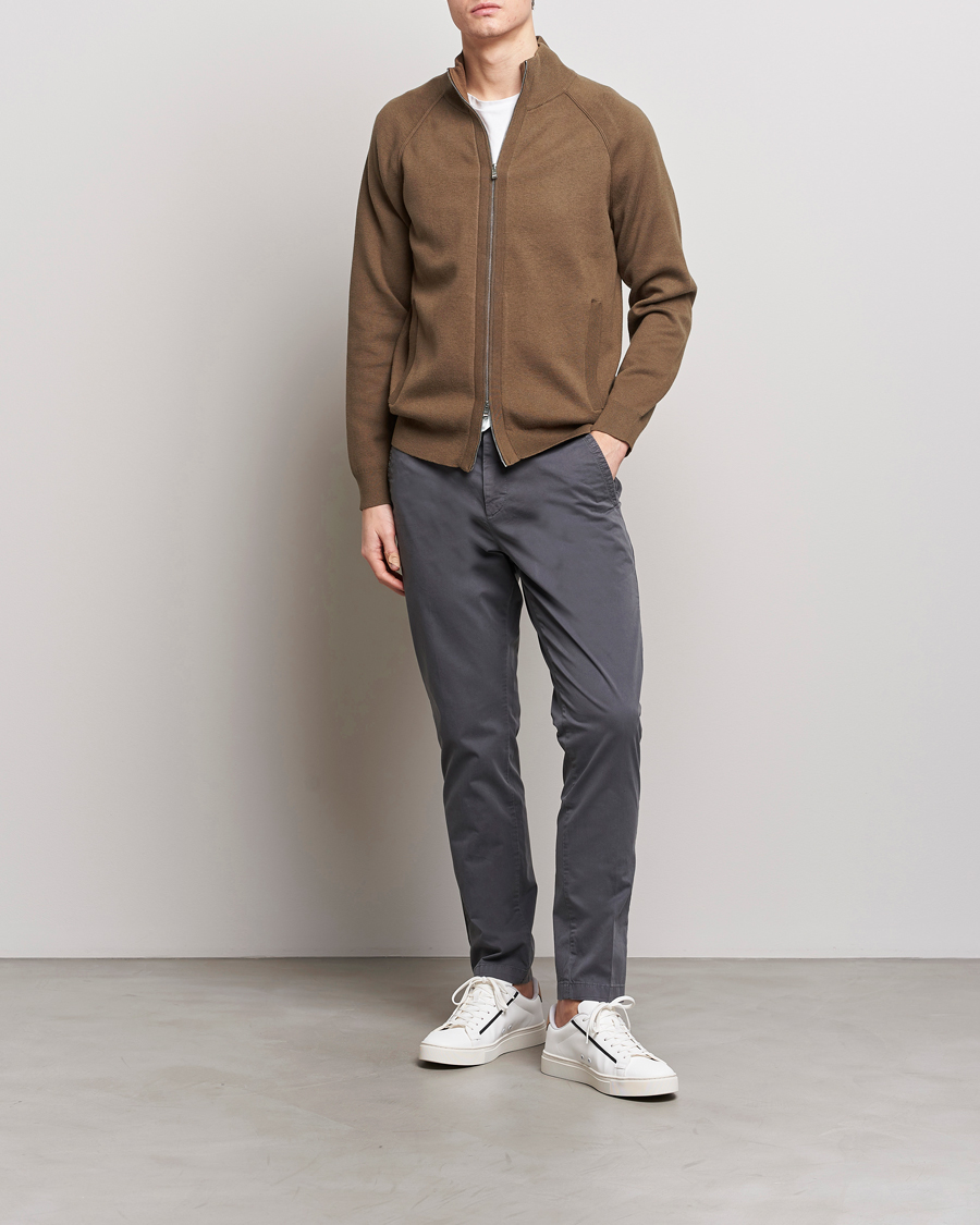 Heren | Truien | BOSS BLACK | Perrone Knitted Full-Zip Open Brown