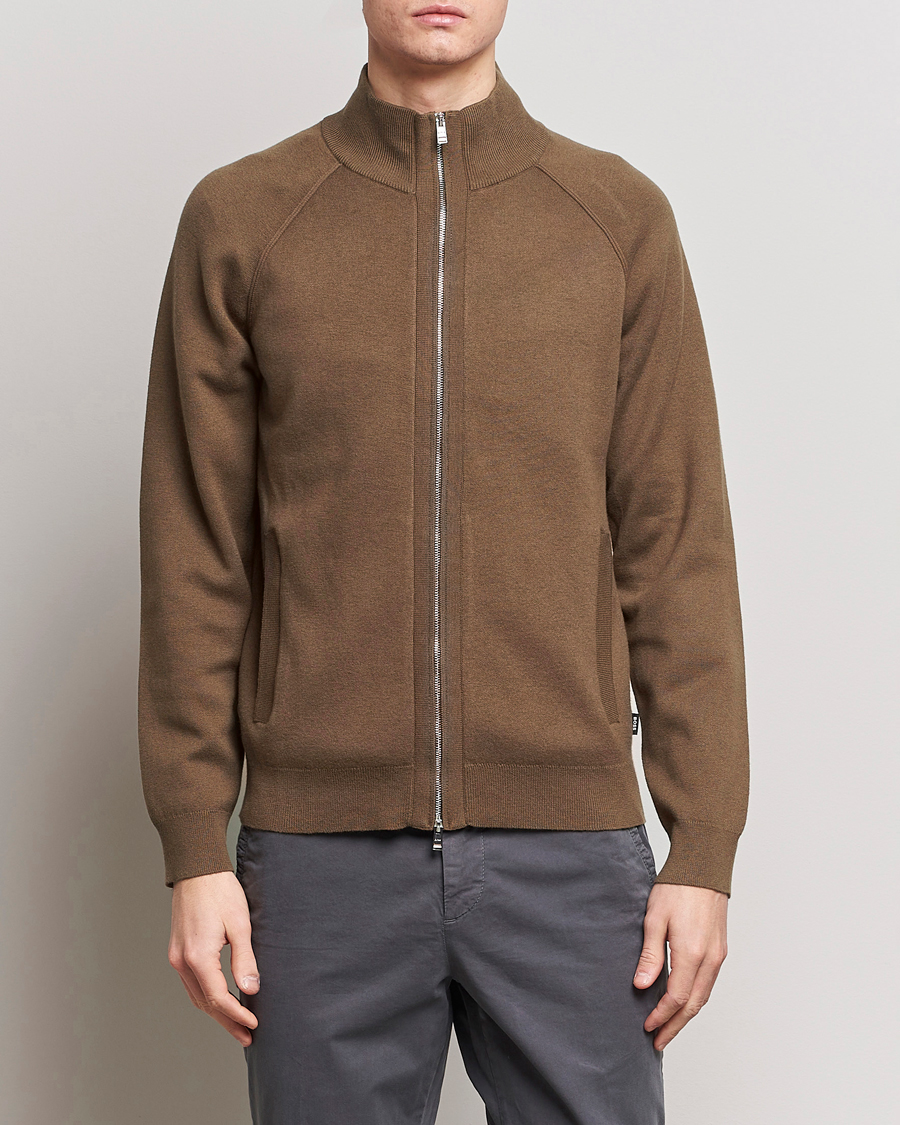 Heren | Full-zip | BOSS BLACK | Perrone Knitted Full-Zip Open Brown