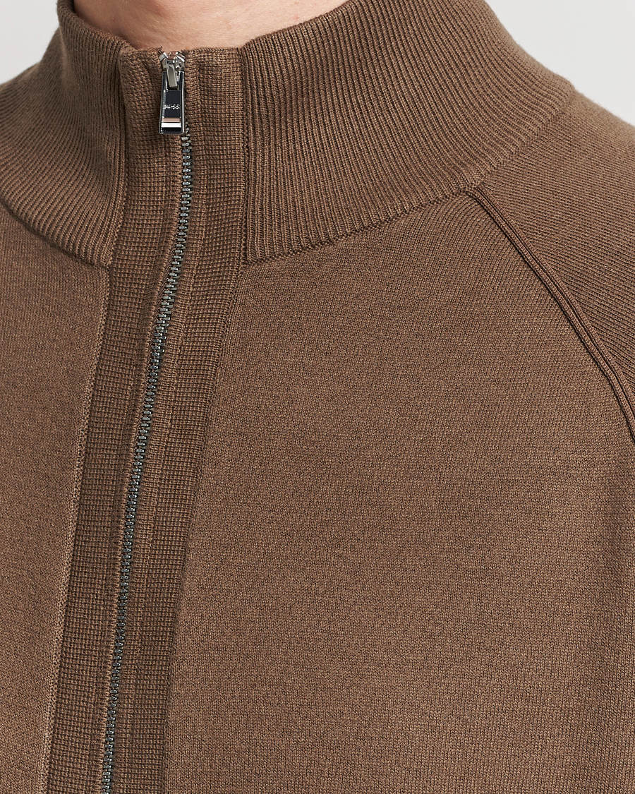 Heren | Truien | BOSS BLACK | Perrone Knitted Full-Zip Open Brown