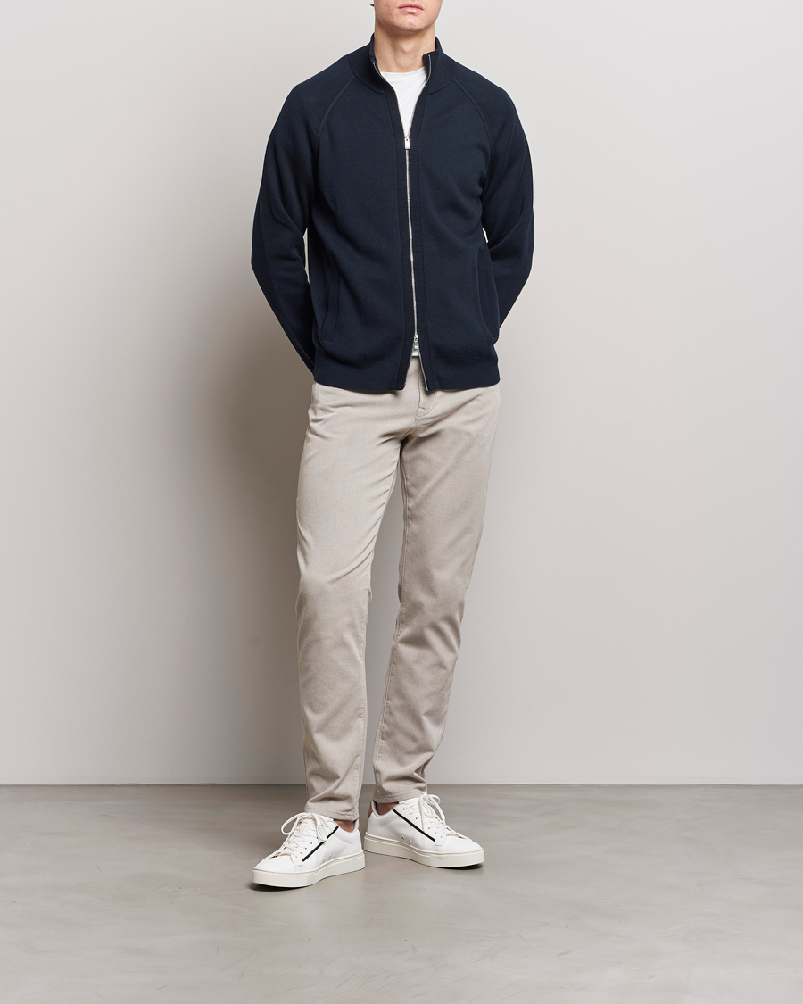 Heren | Truien | BOSS BLACK | Perrone Knitted Full-Zip Dark Blue