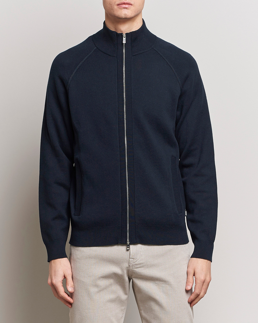 Heren | Sale -20% | BOSS BLACK | Perrone Knitted Full-Zip Dark Blue