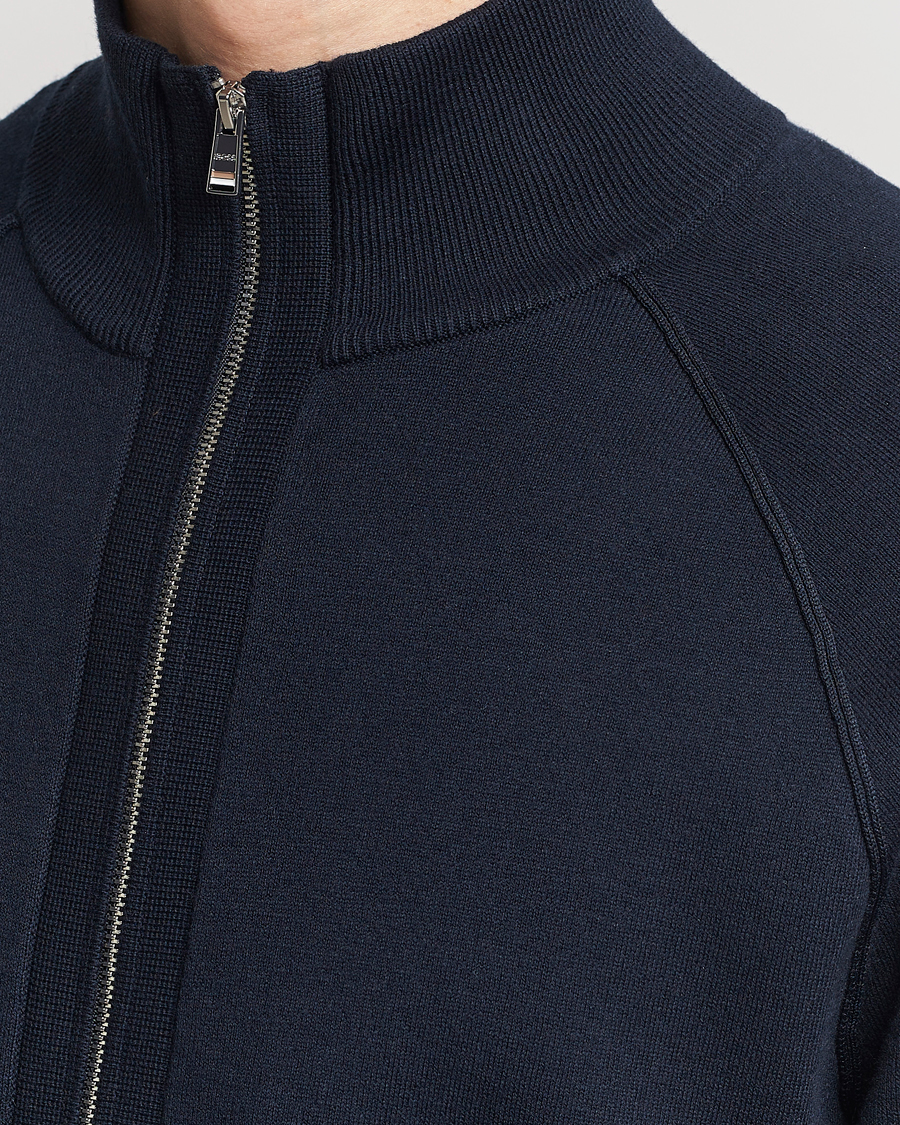 Heren | Truien | BOSS BLACK | Perrone Knitted Full-Zip Dark Blue