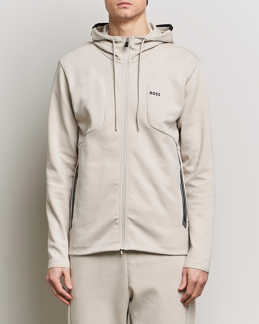 Men | Full-zip | BOSS GREEN | Saggy Full-Zip Hoodie Light Beige