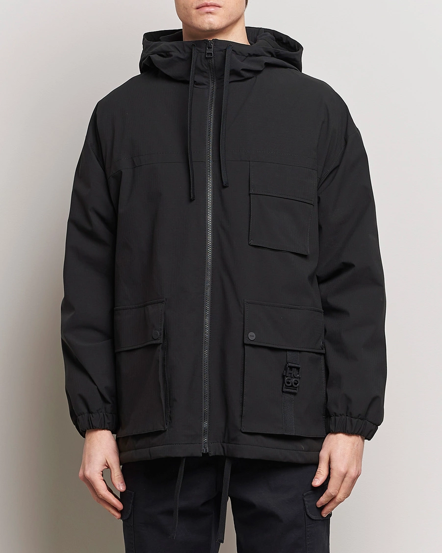 Heren | Lentejassen | HUGO | Borjo Hooded Jacket Black