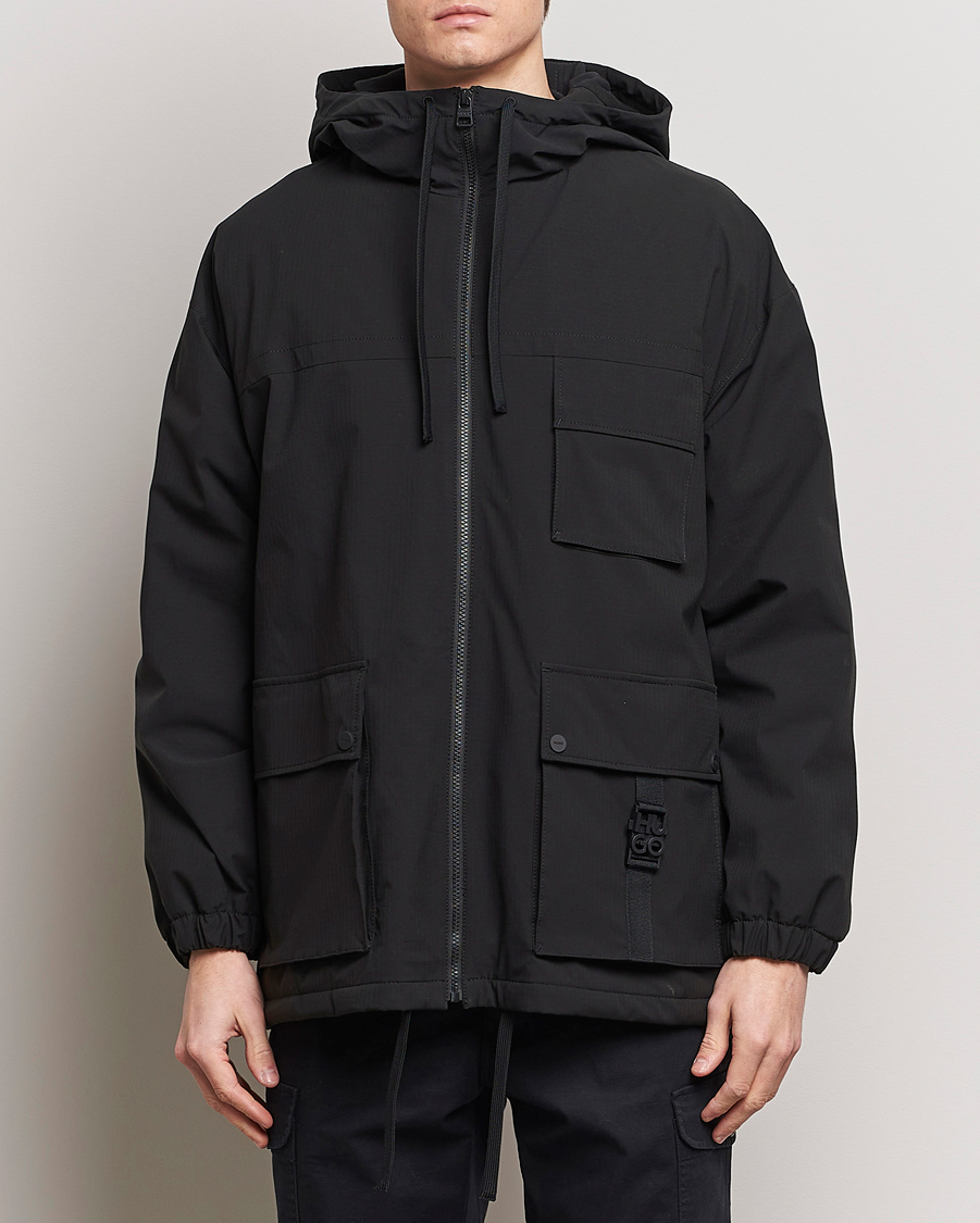 Heren | Lentejassen | HUGO | Borjo Hooded Jacket Black