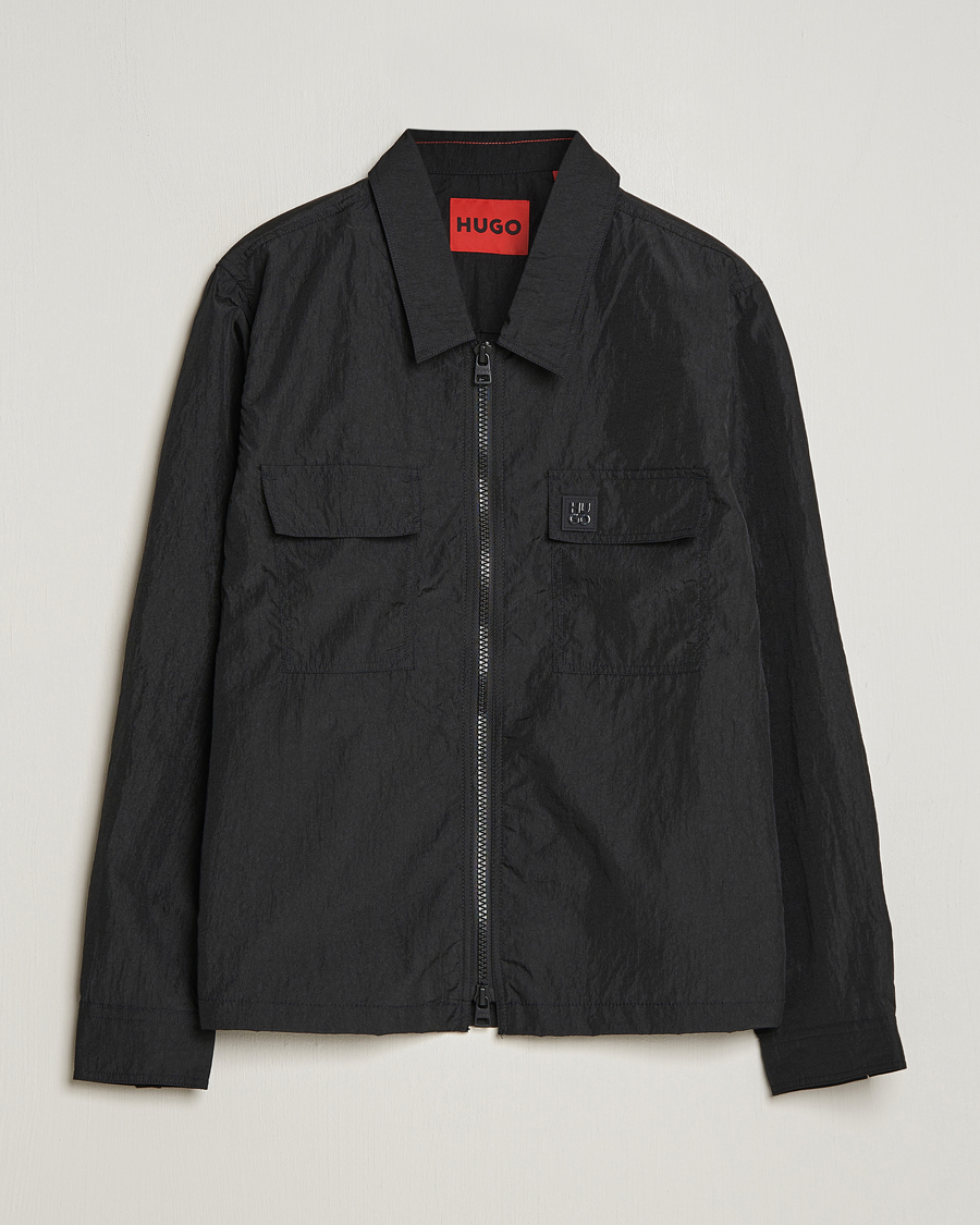 Heren | Overhemden | HUGO | Emalo Full-Zip Overshirt Black